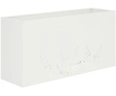 Sodo vazonas Balta 100 x 20 x 49 cm Šaltai valcuotas plienas