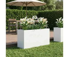 Sodo vazonas Balta 100 x 30 x 40 cm Šaltai valcuotas plienas