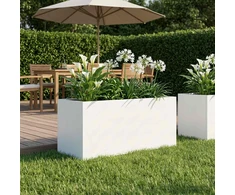 Sodo vazonas Balta 100 x 40 x 40 cm Šaltai valcuotas plienas