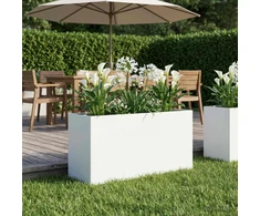 Sodo vazonas Balta 120 x 40 x 60 cm Šaltai valcuotas plienas