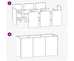 Sodo vazonas Balta 120 x 40 x 60 cm Šaltai valcuotas plienas