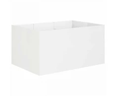 Sodo vazonas Balta 120 x 80 x 60 cm Šaltai valcuotas plienas