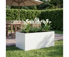 Sodo vazonas Balta 120 x 80 x 60 cm Šaltai valcuotas plienas
