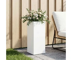 Sodo vazonas Balta 20 x 20 x 50 cm Šaltai valcuotas plienas
