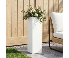 Sodo vazonas Balta 20 x 20 x 75 cm Šaltai valcuotas plienas