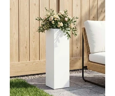 Sodo vazonas Balta 20 x 20 x 75 cm Šaltai valcuotas plienas