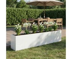 Sodo vazonas Balta 280 x 40 x 60 cm Šaltai valcuotas plienas