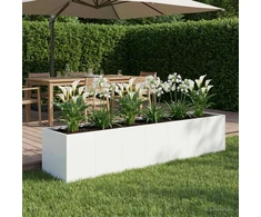 Sodo vazonas Balta 280 x 80 x 60 cm Šaltai valcuotas plienas