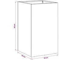 Sodo vazonas Balta 30 x 30 x 50 cm Šaltai valcuotas plienas