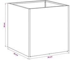 Sodo vazonas Balta 35 x 35 x 35 cm Šaltai valcuotas plienas
