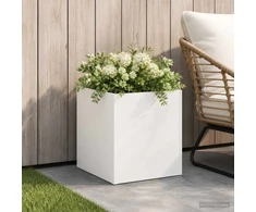 Sodo vazonas Balta 35 x 35 x 35 cm Šaltai valcuotas plienas