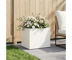 Sodo vazonas Balta 40 x 30 x 30 cm Šaltai valcuotas plienas