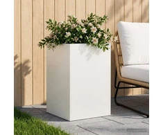 Sodo vazonas Balta 40 x 40 x 75 cm Šaltai valcuotas plienas