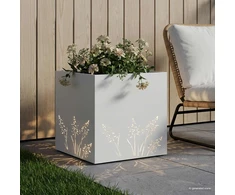 Sodo vazonas Balta 50 x 50 x 49 cm Šaltai valcuotas plienas