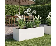 Sodo vazonas Balta 60 x 20 x 20 cm Šaltai valcuotas plienas