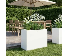 Sodo vazonas Balta 60 x 30 x 50 cm Šaltai valcuotas plienas
