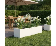 Sodo vazonas Balta 80 x 20 x 20 cm Šaltai valcuotas plienas