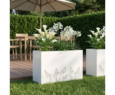 Sodo vazonas Balta 80 x 20 x 49 cm Šaltai valcuotas plienas