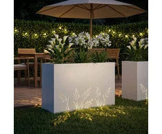 Sodo vazonas Balta 80 x 20 x 49 cm Šaltai valcuotas plienas