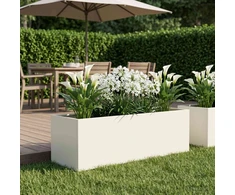 Sodo vazonas Balta 80 x 30 x 30 cm Šaltai valcuotas plienas