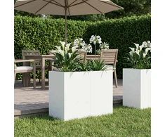 Sodo vazonas Balta 80 x 40 x 60 cm Šaltai valcuotas plienas
