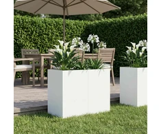 Sodo vazonas Balta 80 x 40 x 60 cm Šaltai valcuotas plienas