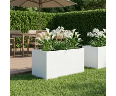 Sodo vazonas Balta 80 x 50 x 50 cm Šaltai valcuotas plienas