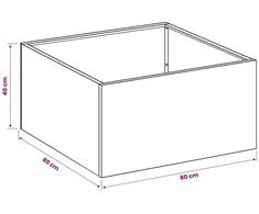 Sodo vazonas Balta 80 x 80 x 40 cm Šaltai valcuotas plienas