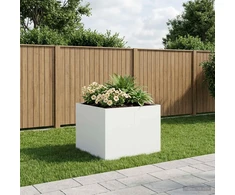Sodo vazonas Balta 80 x 80 x 60 cm Šaltai valcuotas plienas