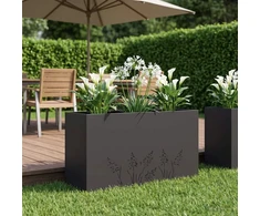 Sodo vazonas Juoda 100 x 20 x 49 cm Šaltai valcuotas plienas