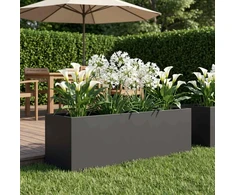 Sodo vazonas Juoda 100 x 30 x 30 cm Šaltai valcuotas plienas