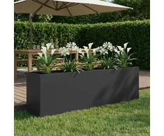 Sodo vazonas Juoda 200 x 40 x 60 cm Šaltai valcuotas plienas