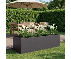Sodo vazonas Juoda 200 x 80 x 60 cm Šaltai valcuotas plienas