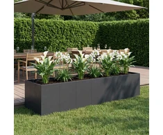Sodo vazonas Juoda 280 x 80 x 60 cm Šaltai valcuotas plienas