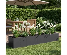Sodo vazonas Juoda 360 x 80 x 60 cm Šaltai valcuotas plienas