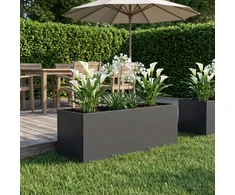 Sodo vazonas Juoda 40 x 20 x 20 cm Šaltai valcuotas plienas