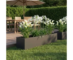 Sodo vazonas Juoda 80 x 20 x 20 cm Šaltai valcuotas plienas