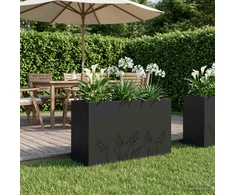 Sodo vazonas Juoda 80 x 20 x 49 cm Šaltai valcuotas plienas
