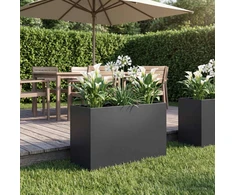 Sodo vazonas Juoda 80 x 30 x 50 cm Šaltai valcuotas plienas