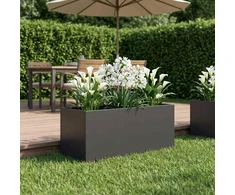 Sodo vazonas Juoda 80 x 40 x 40 cm Šaltai valcuotas plienas