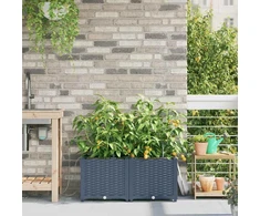 Sodo vazonas 2 pcs Pilka 80 x 40 x 37,5 cm Plastmasė