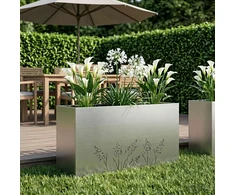 Sodo vazonas Sidabrinė 100 x 20 x 49 cm Nerūdijantis plienas
