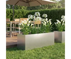 Sodo vazonas Sidabrinė 60 x 20 x 20 cm Galvanizuotas plienas