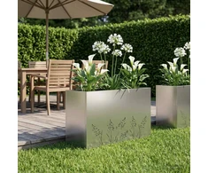 Sodo vazonas Sidabrinė 80 x 30 x 49 cm Galvanizuotas plienas