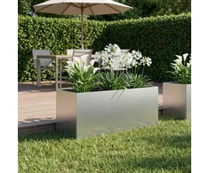 Sodo vazonas Sidabrinė 80 x 40 x 40 cm Galvanizuotas plienas