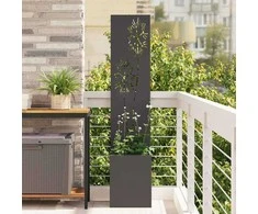 Sodo privatumo ekranas Gėlių Juoda 32 x 150 cm