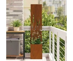 Sodo privatumo ekranas „Fretwork“ Rūdijanti 32 x 32 x 150 cm