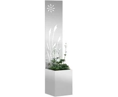 Sodo privatumo ekranas „Fretwork“ Sidabro 32 x 32 x 150 cm