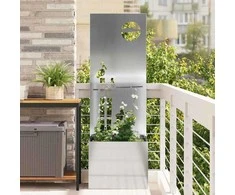 Sodo privatumo ekranas „Fretwork“ Sidabro 50 x 32 x 150 cm