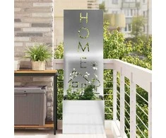 Sodo privatumo ekranas „Fretwork“ Sidabro 50 x 150 cm